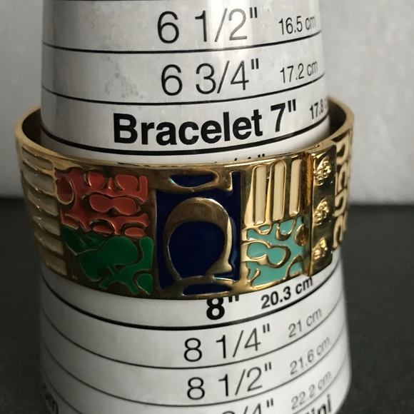 Coach Signature C Gold Bangle Bracelet 1” - Picture 8 of 15